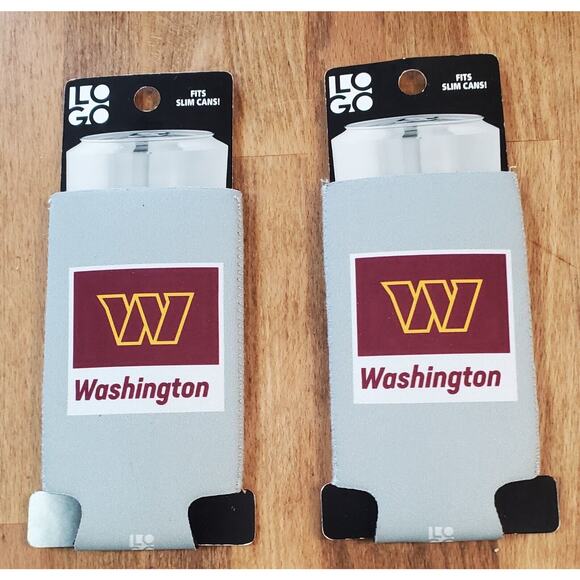Washington Commanders Set of 2 Slim Can Cooler Sleeves, NFL Coozie Koozie Logo - Picture 1 of 2